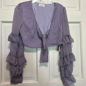 LOST And Wander Waiting For The Sun Top Lavender Cropped Boho Sz 4